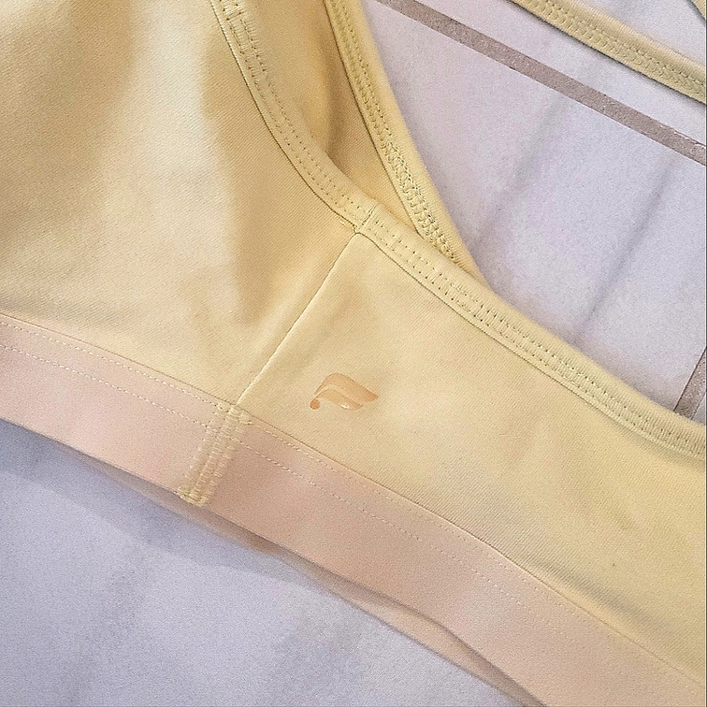 Fabletics Racerback Bralette Yellow- Small - Picture 4 of 7